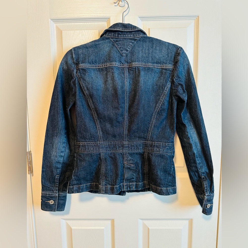 Tommy Hilfiger Fitted Jean Jacket Size S Navy Blue - Picture 2 of 7